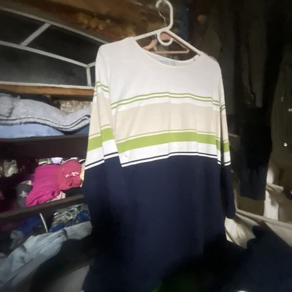 Carolina Colours Plus Women's Colorblock Striped Long Sleeve T-Shirt Size 24W