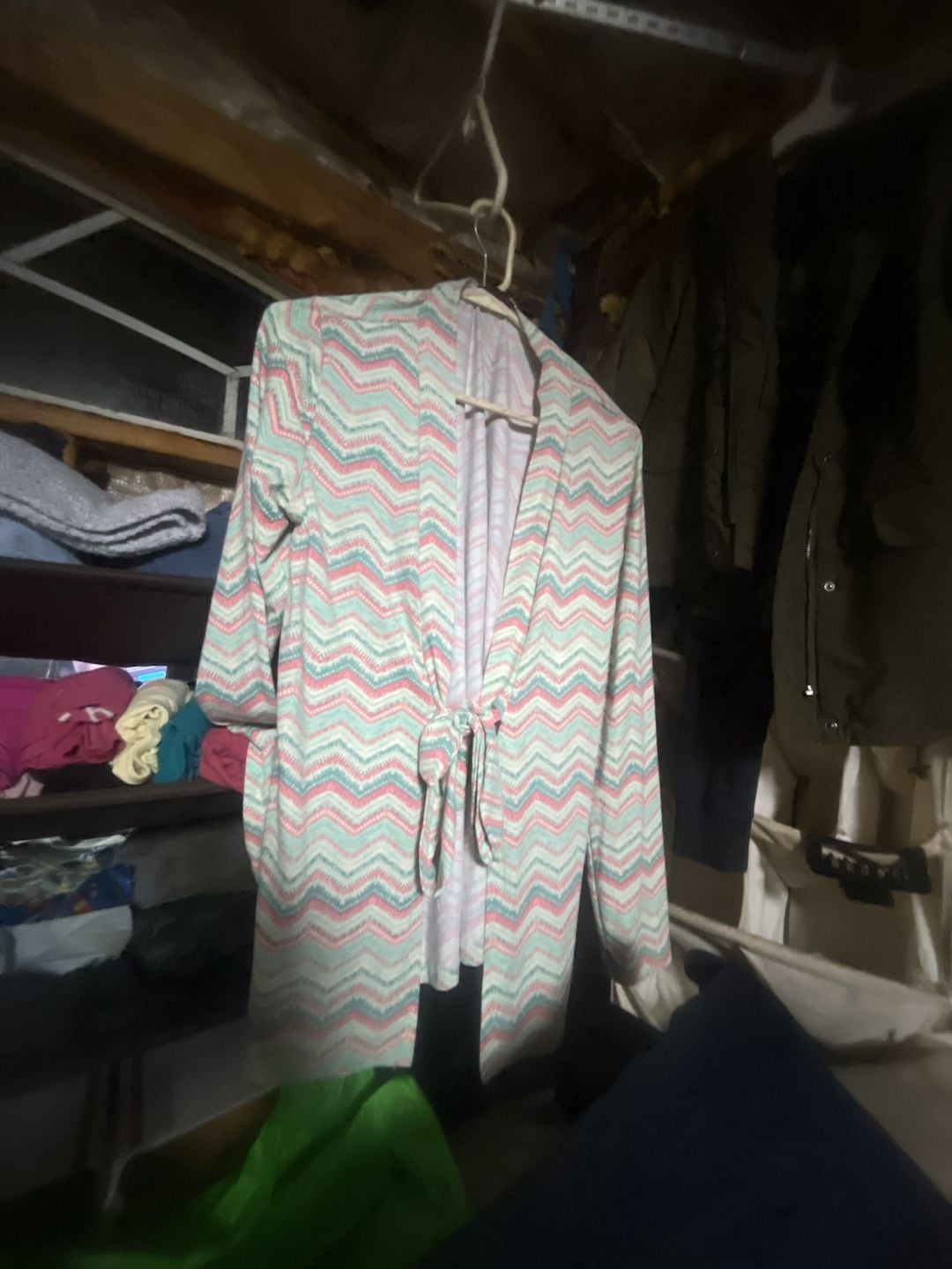Sheila Rose Pastel Chevron Zigzag Print Open Front Duster Cardigan 1