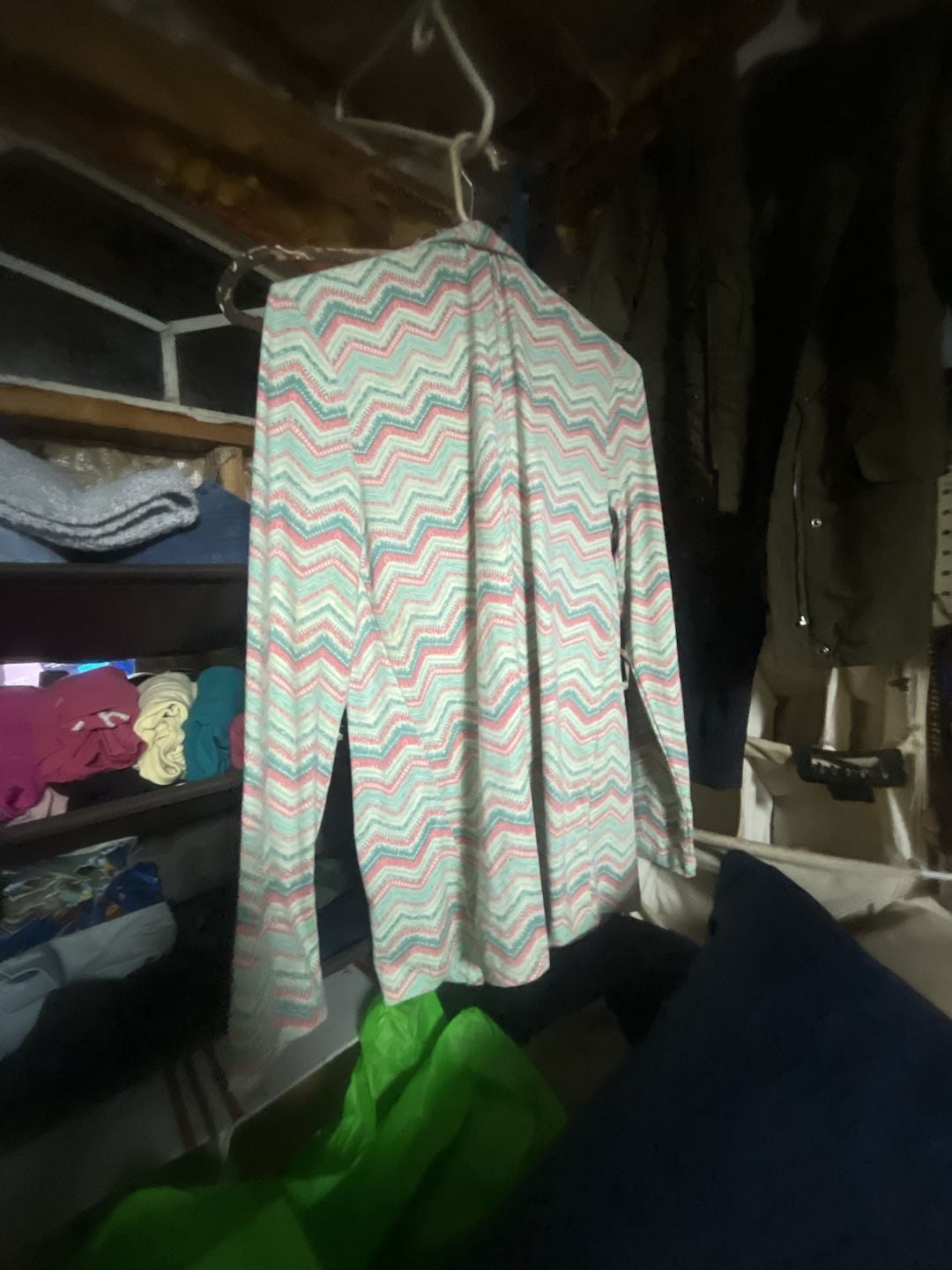 Sheila Rose Pastel Chevron Zigzag Print Open Front Duster Cardigan 2