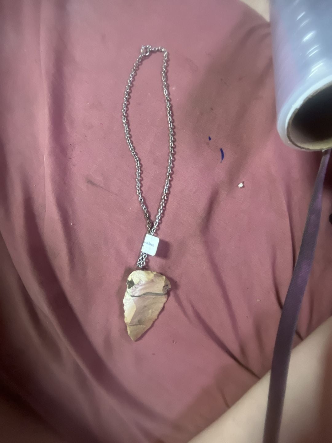 Homemade Stone Arrowhead Pendant Necklace 1