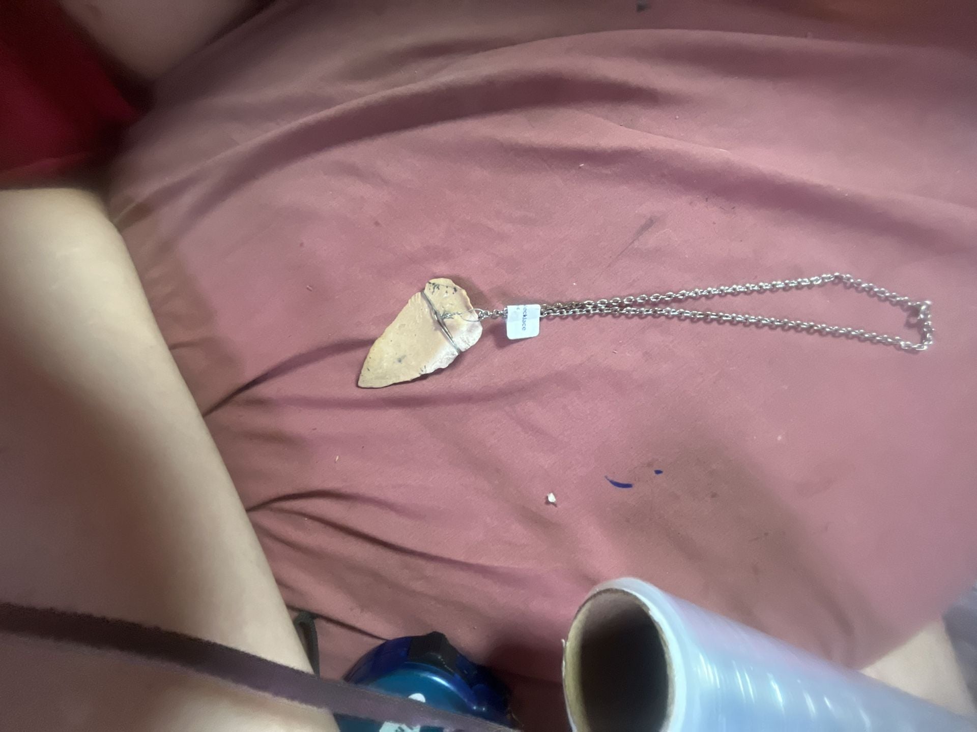 Homemade Stone Arrowhead Pendant Necklace 2