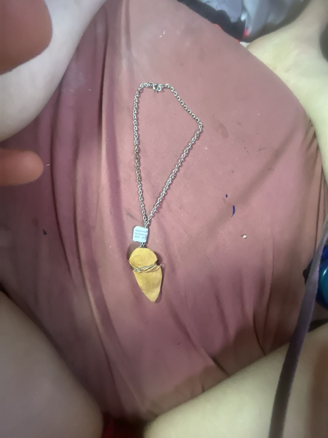 Handmade Arrowhead Pendant Wire Wrapped Necklace #9 1