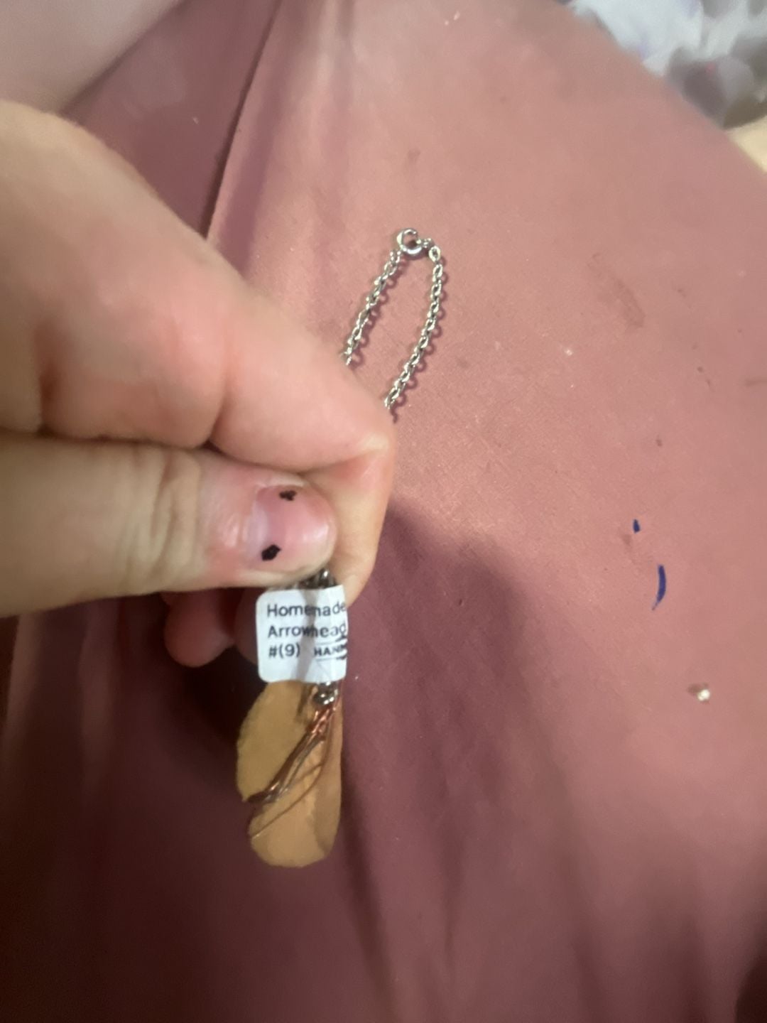 Handmade Arrowhead Pendant Wire Wrapped Necklace #9 3