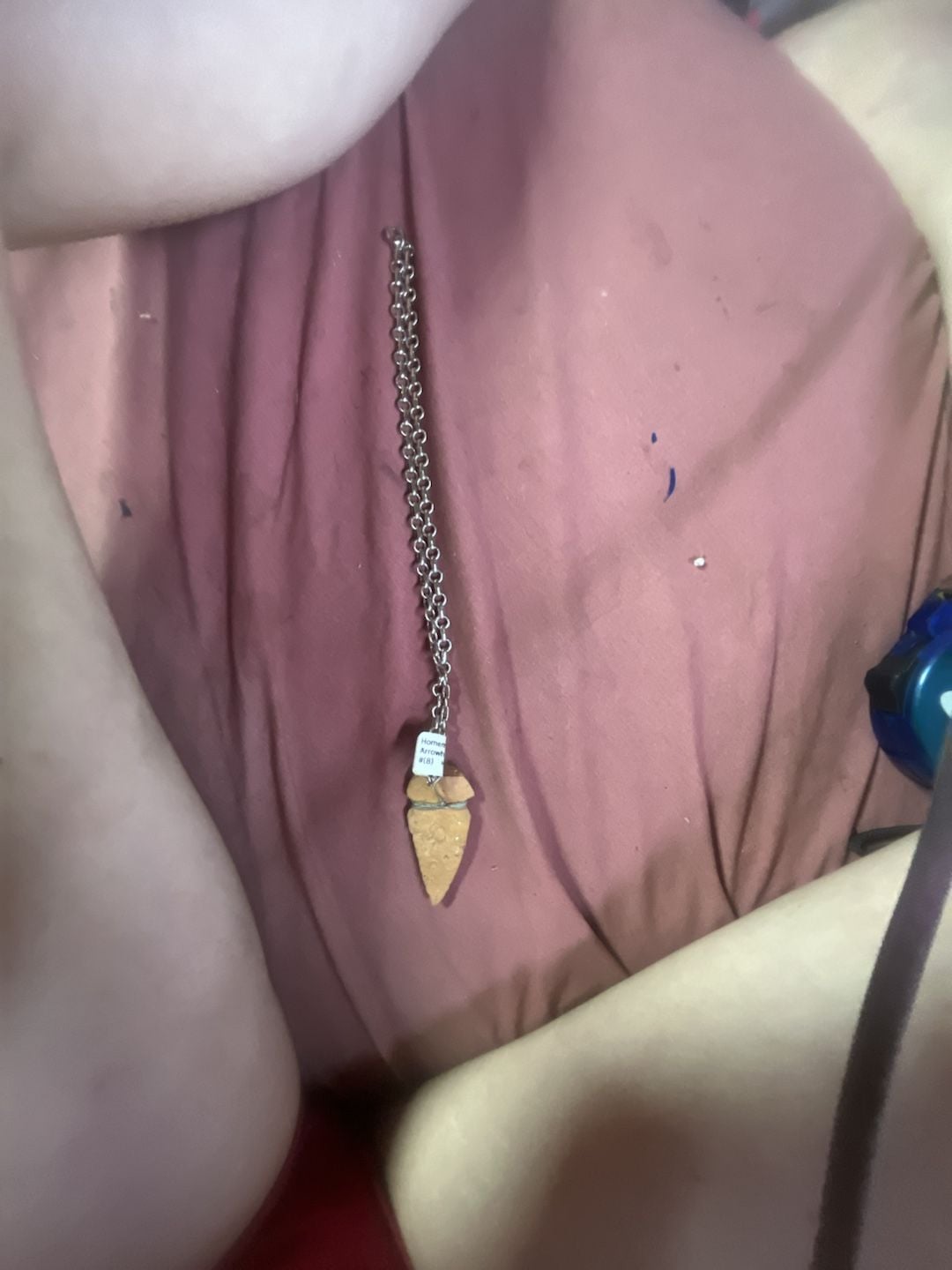 Handmade Arrowhead Pendant Necklace on Silver-Tone Chain 1