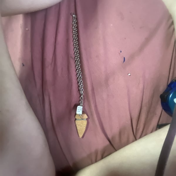 Handmade Arrowhead Pendant Necklace on Silver-Tone Chain