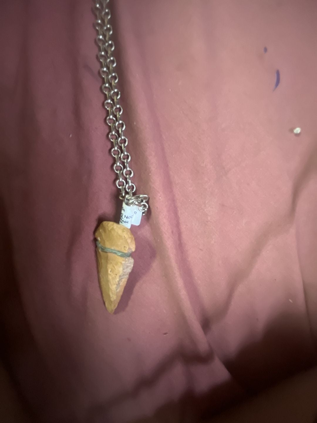 Handmade Arrowhead Pendant Necklace on Silver-Tone Chain 2