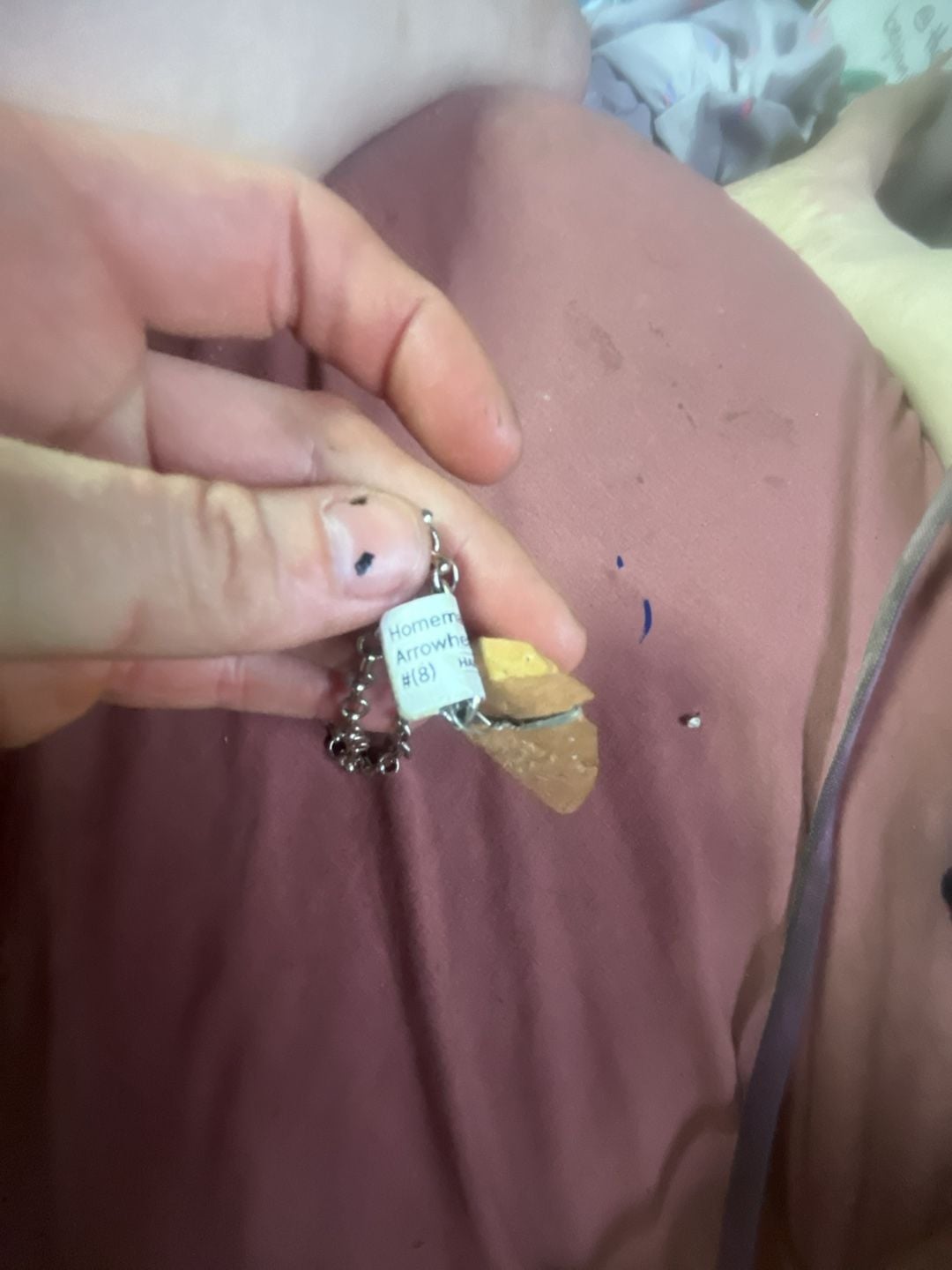 Handmade Arrowhead Pendant Necklace on Silver-Tone Chain 3