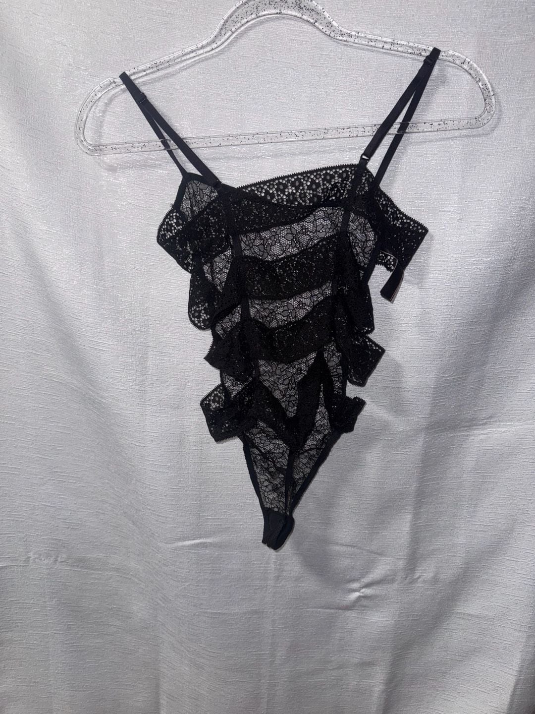 Victoria's Secret Black Lace Strappy Teddy Bodysuit 2
