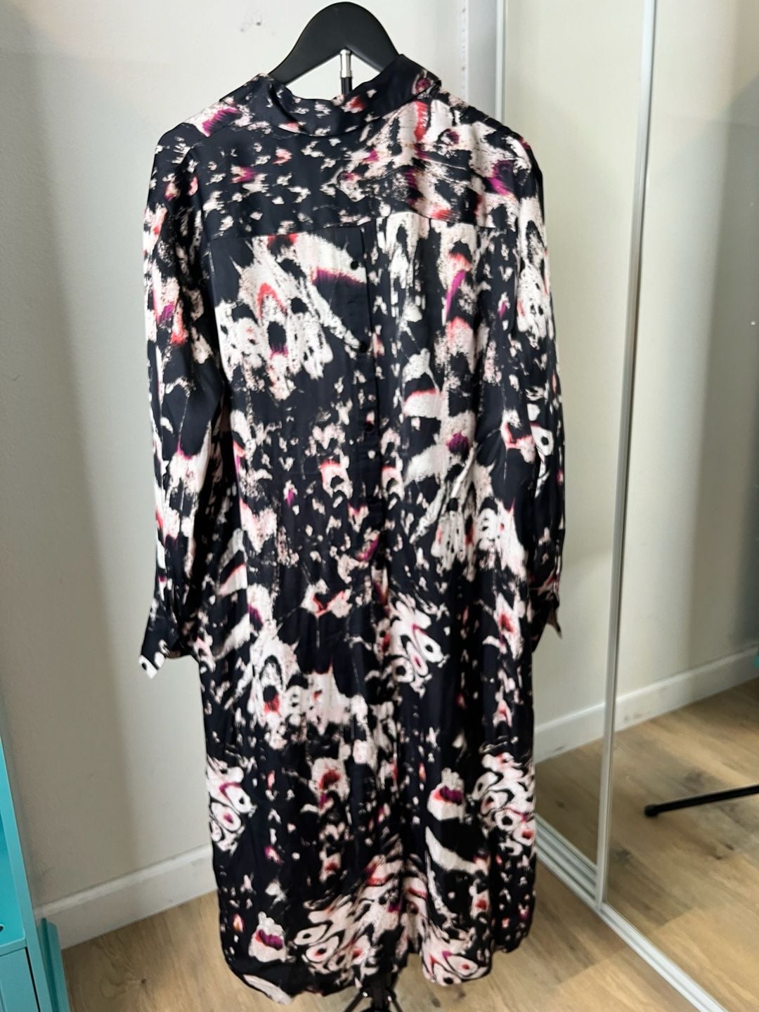 AllSaints Anya Wing Button-Down Shirt Dress in Abstract Print 5