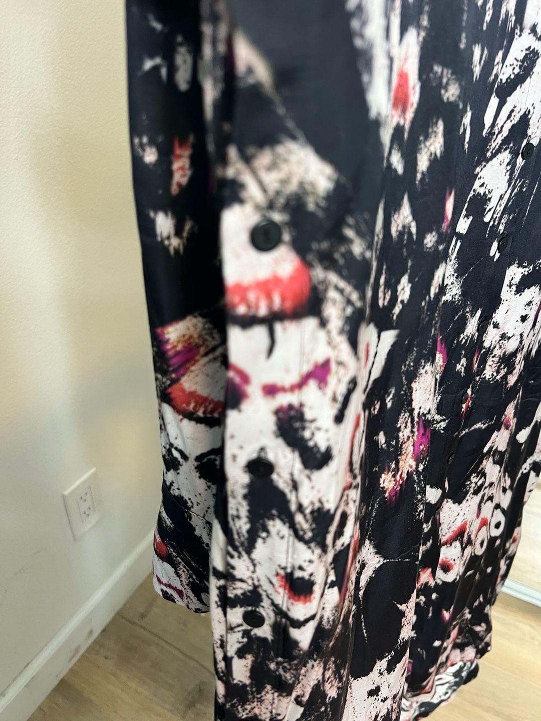 AllSaints Anya Wing Button-Down Shirt Dress in Abstract Print 7