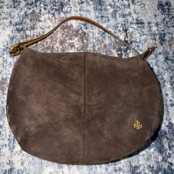 Lauren Ralph Lauren Marcy Suede Hobo Shoulder Bag