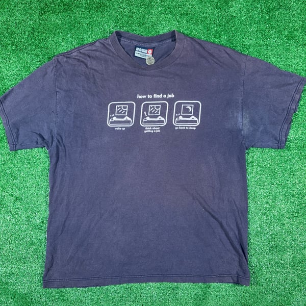 Vintage How to Find a Job Graphic T-Shirt Seattle Cotton Works Size Large