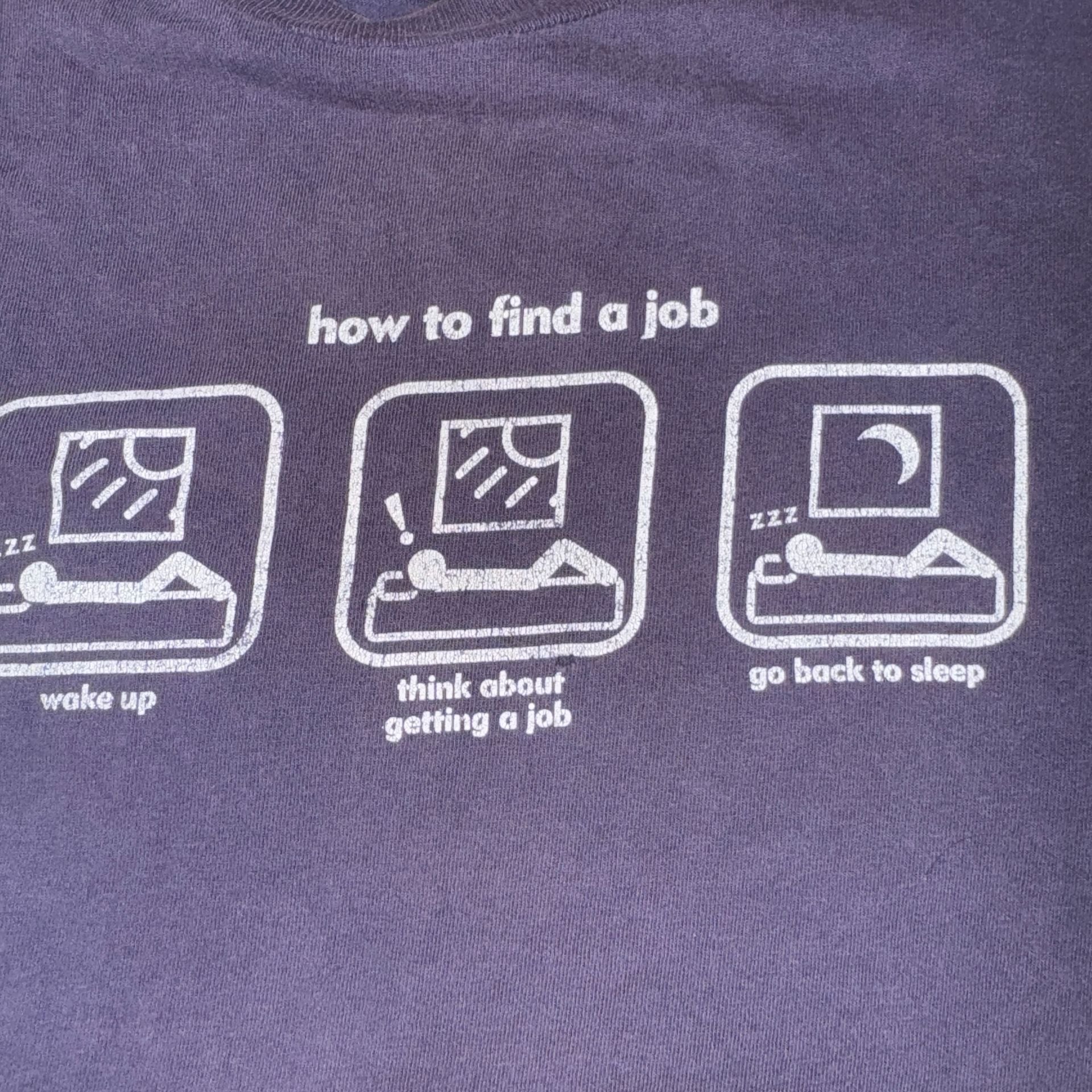 Vintage How to Find a Job Graphic T-Shirt Seattle Cotton Works Size Large 3