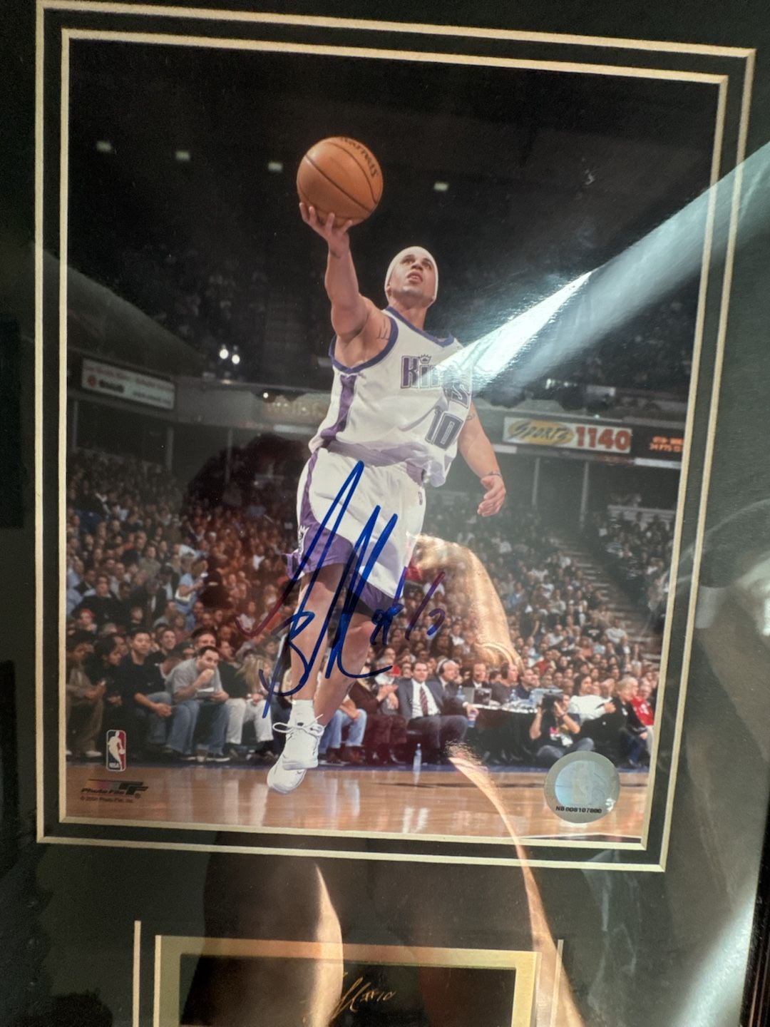 Mike Bibby Signed Sacramento Kings Framed Photo NBA Authentics 1