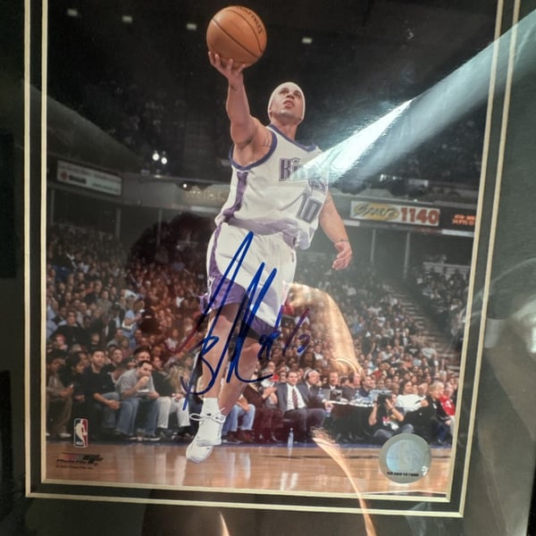 Mike Bibby Signed Sacramento Kings Framed Photo NBA Authentics