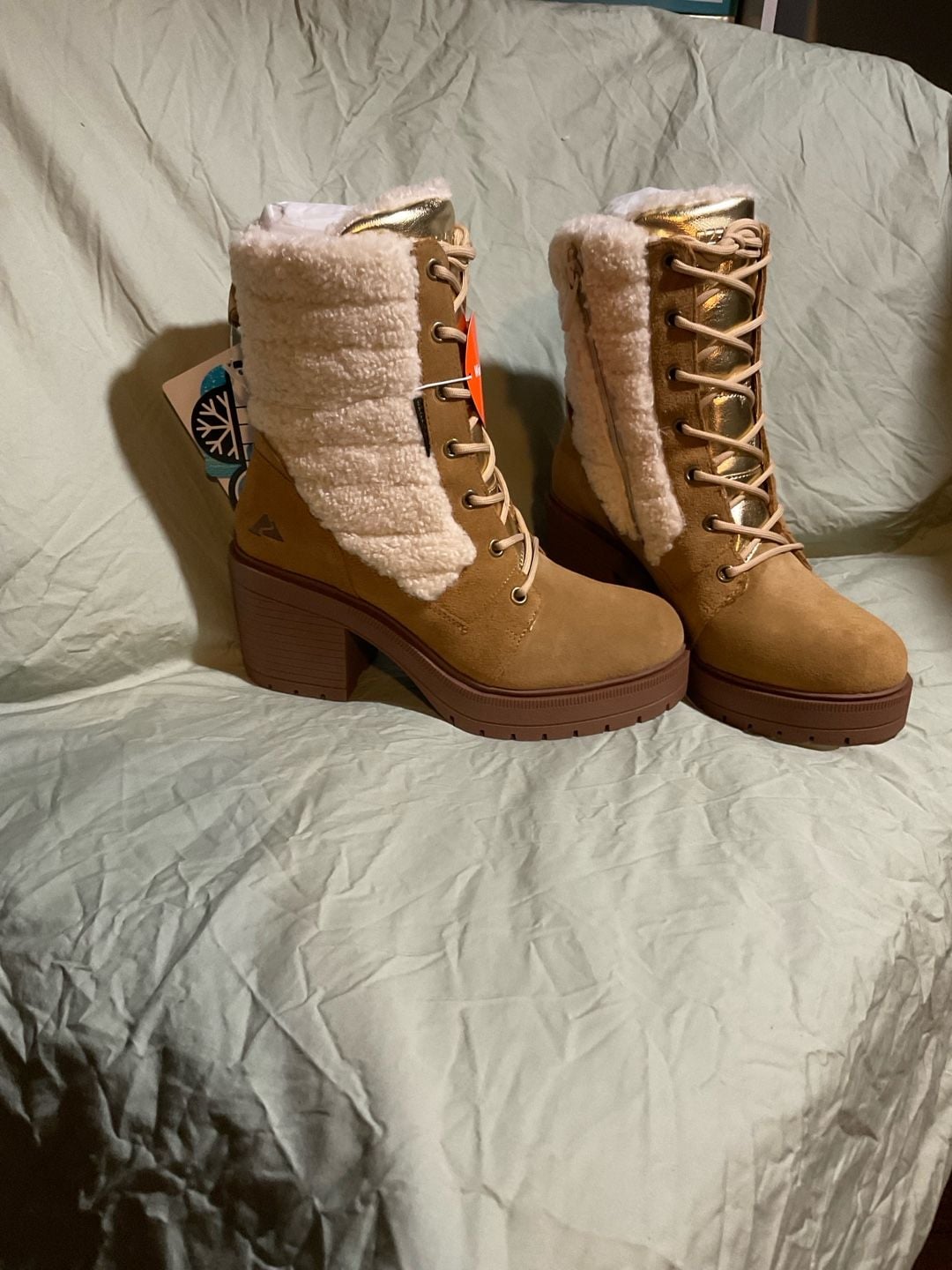 Ozark Trail Women's Waterproof Heeled Combat Winter Boots 2