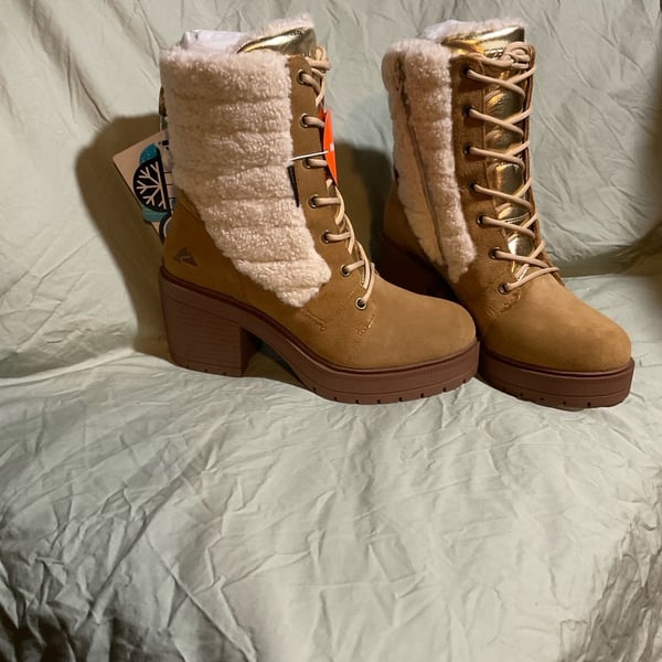 Ozark Trail Women's Waterproof Heeled Combat Winter Boots
