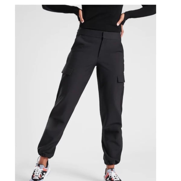 Athleta Cargo Jogger Pants Size 6 Tall Black