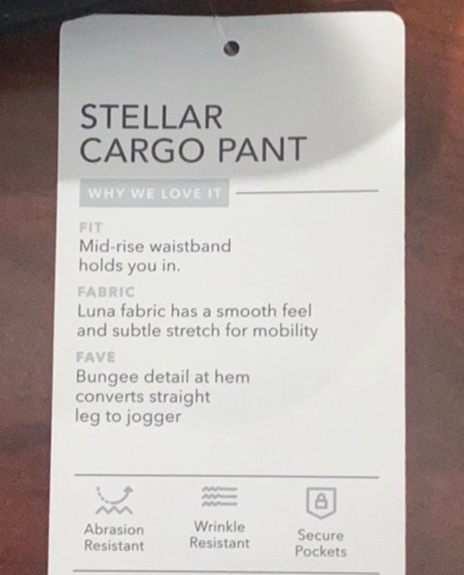 Athleta Cargo Jogger Pants Size 6 Tall Black 18