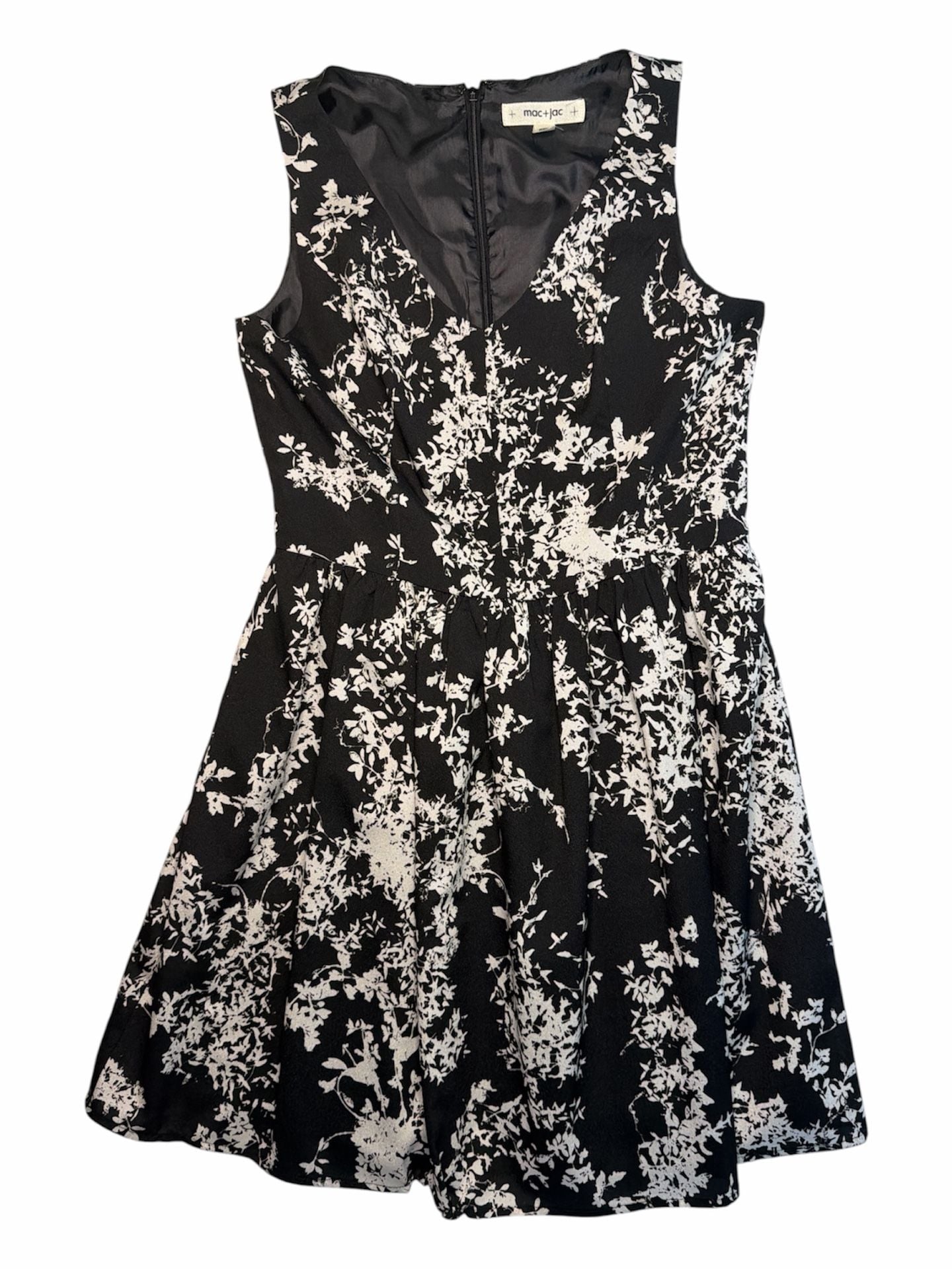 Mac + Jac Women's Sleeveless Fit and Flare Floral Dress Black and White 1
