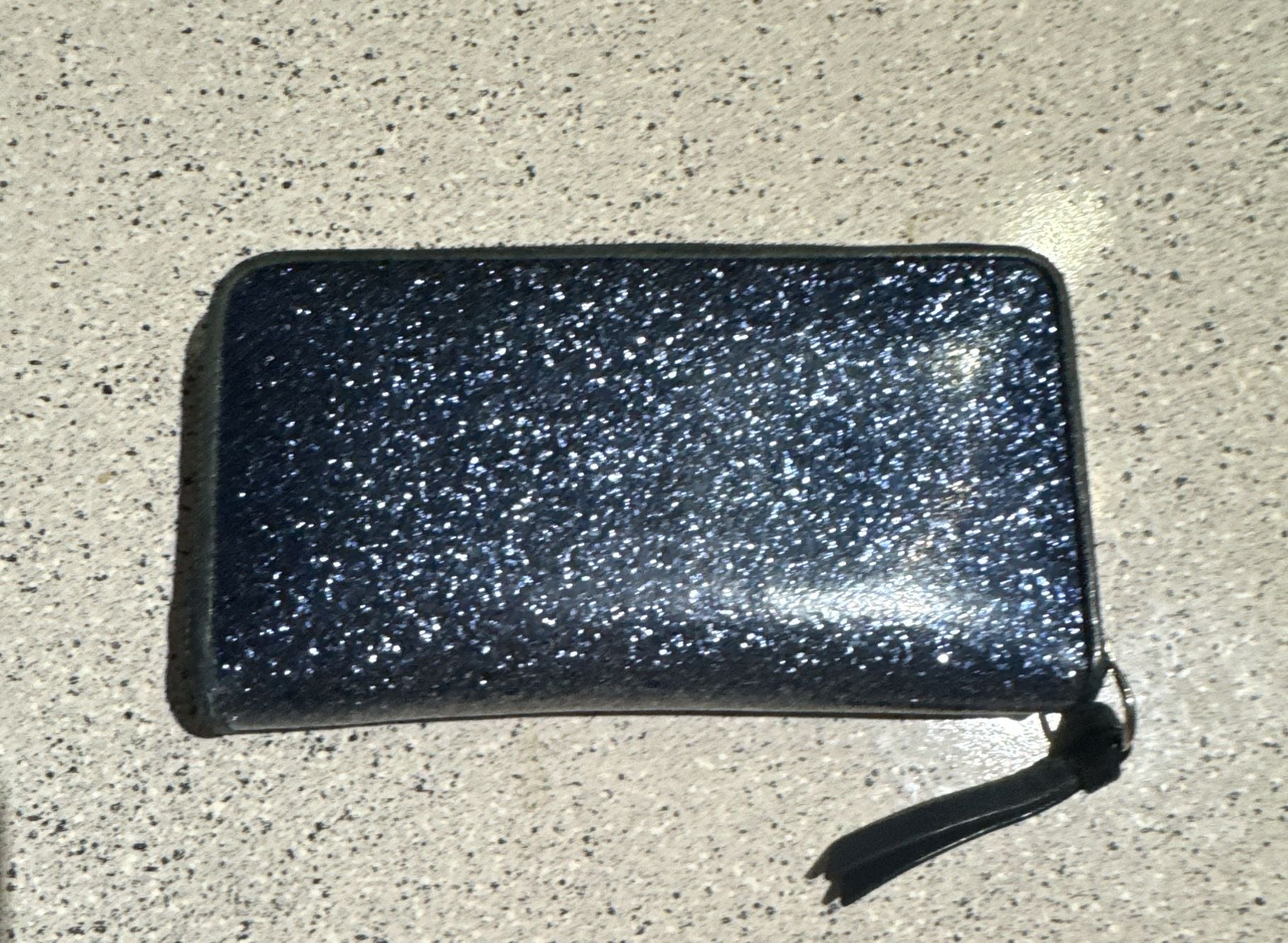 Jimmy Choo Glitter Wallet Multicolour with Black Leather Trim, 3