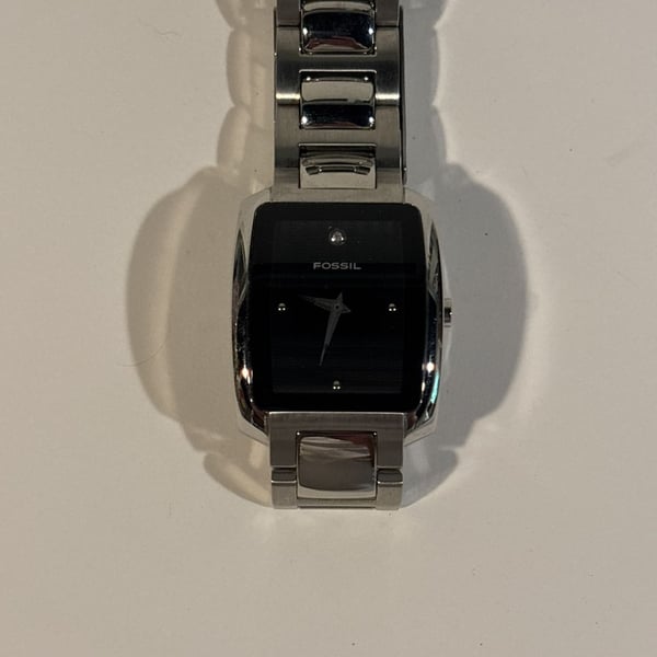 Fossil Arkitekt FS4043 Men's Rectangular Stainless Steel Watch with Diamond Dial