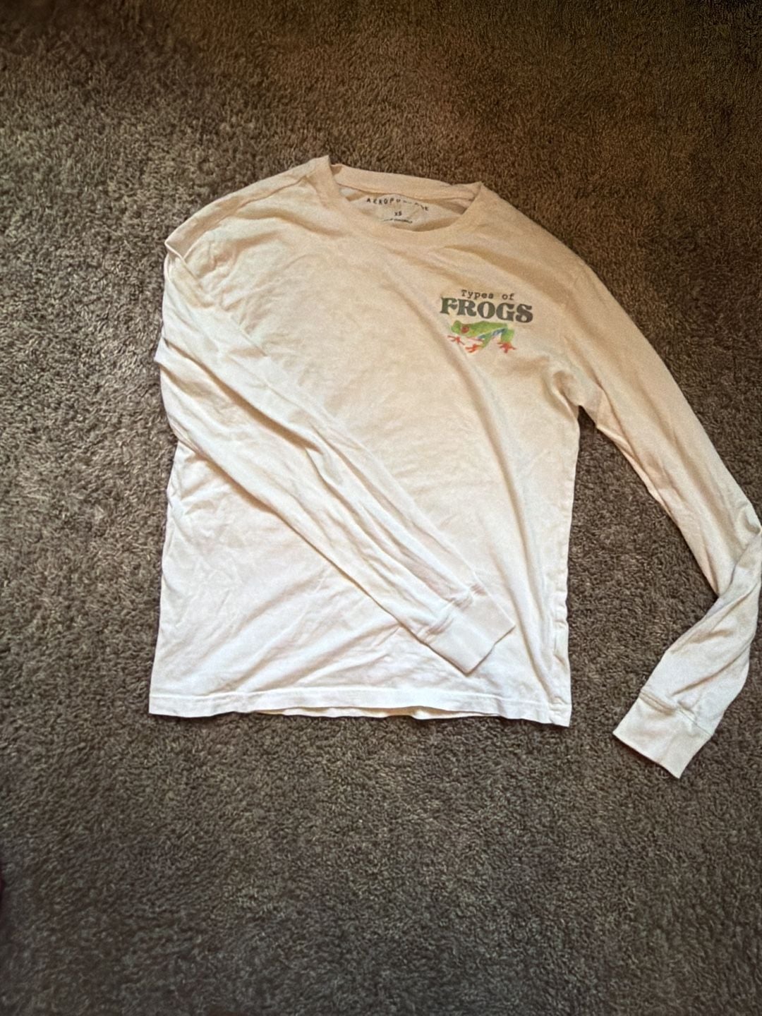 Aeropostale Types of Frogs Long Sleeve Graphic Crewneck T-Shirt XS Extra Small 2