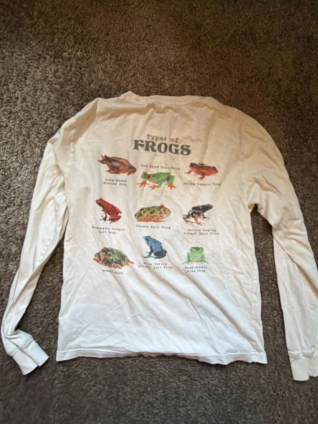 Aeropostale Types of Frogs Long Sleeve Graphic Crewneck T-Shirt XS Extra Small 3