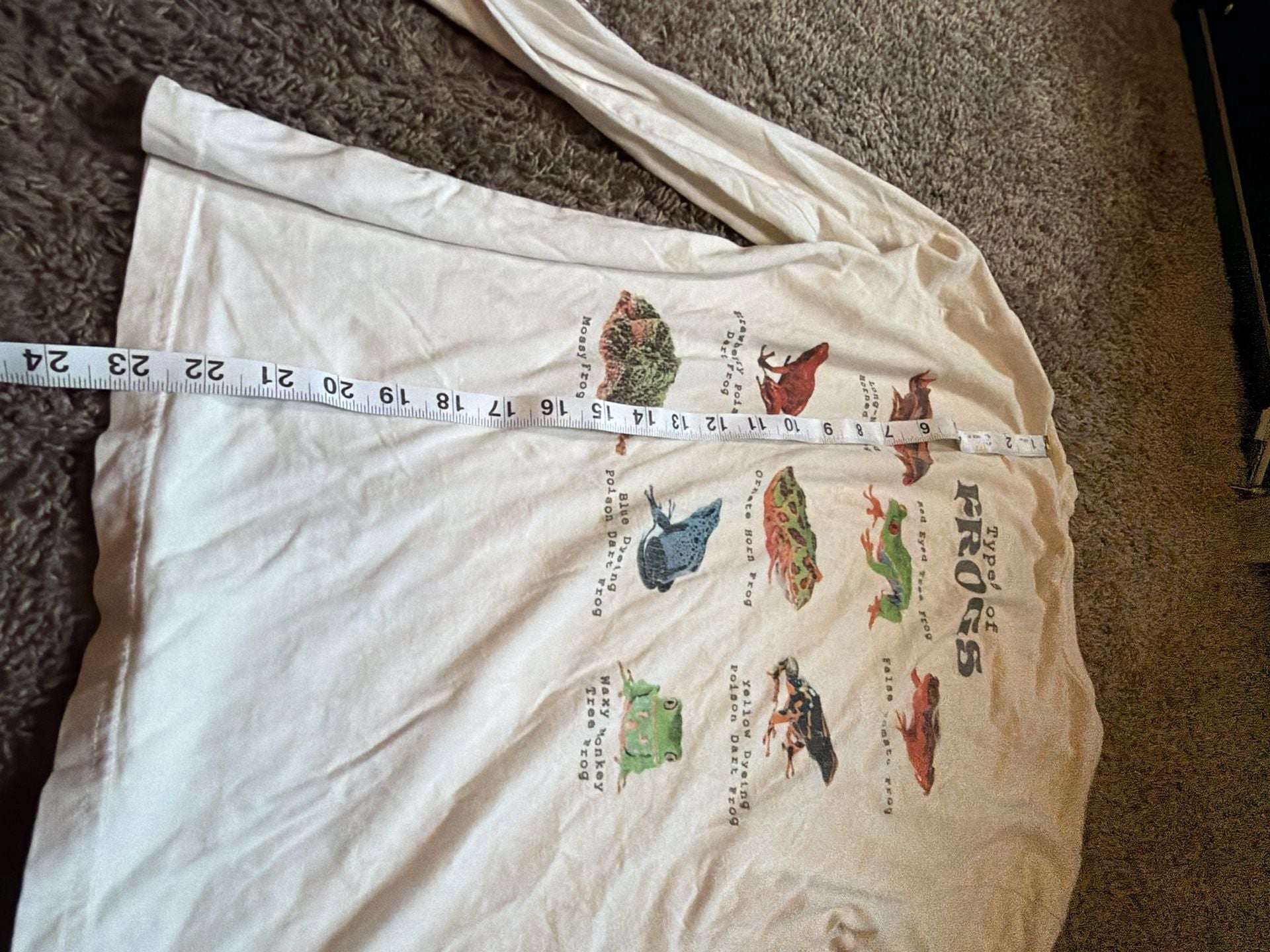 Aeropostale Types of Frogs Long Sleeve Graphic Crewneck T-Shirt XS Extra Small 4