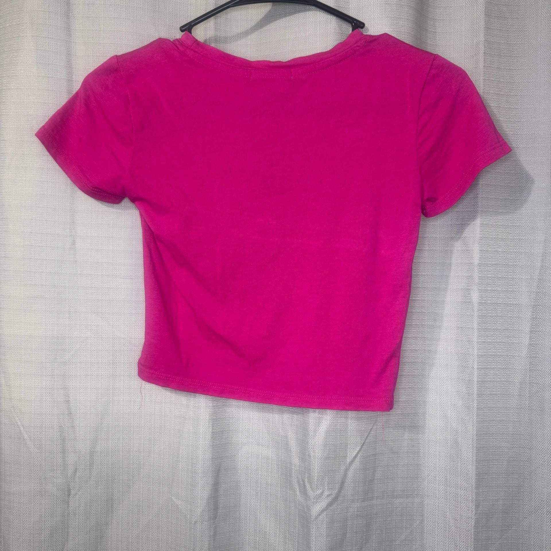 Fashion Nova Hot Pink Short Sleeve Crew Neck Crop Top 4