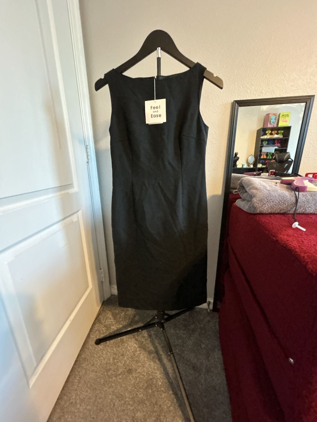 Feel and Ease Sleeveless Black Sheath Dress 1