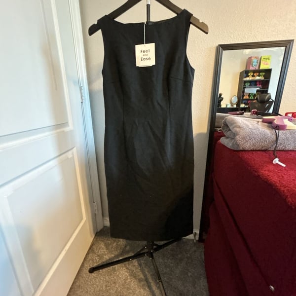 Feel and Ease Sleeveless Black Sheath Dress