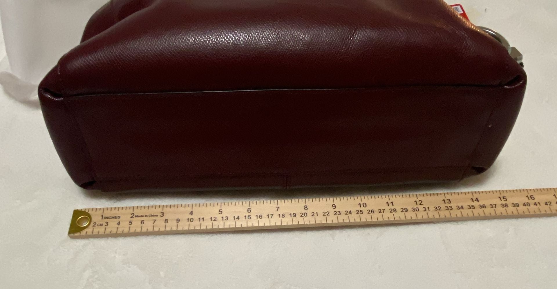 Coach Christie Carryall Burgundy Pebbled Leather Satchel Bag 16