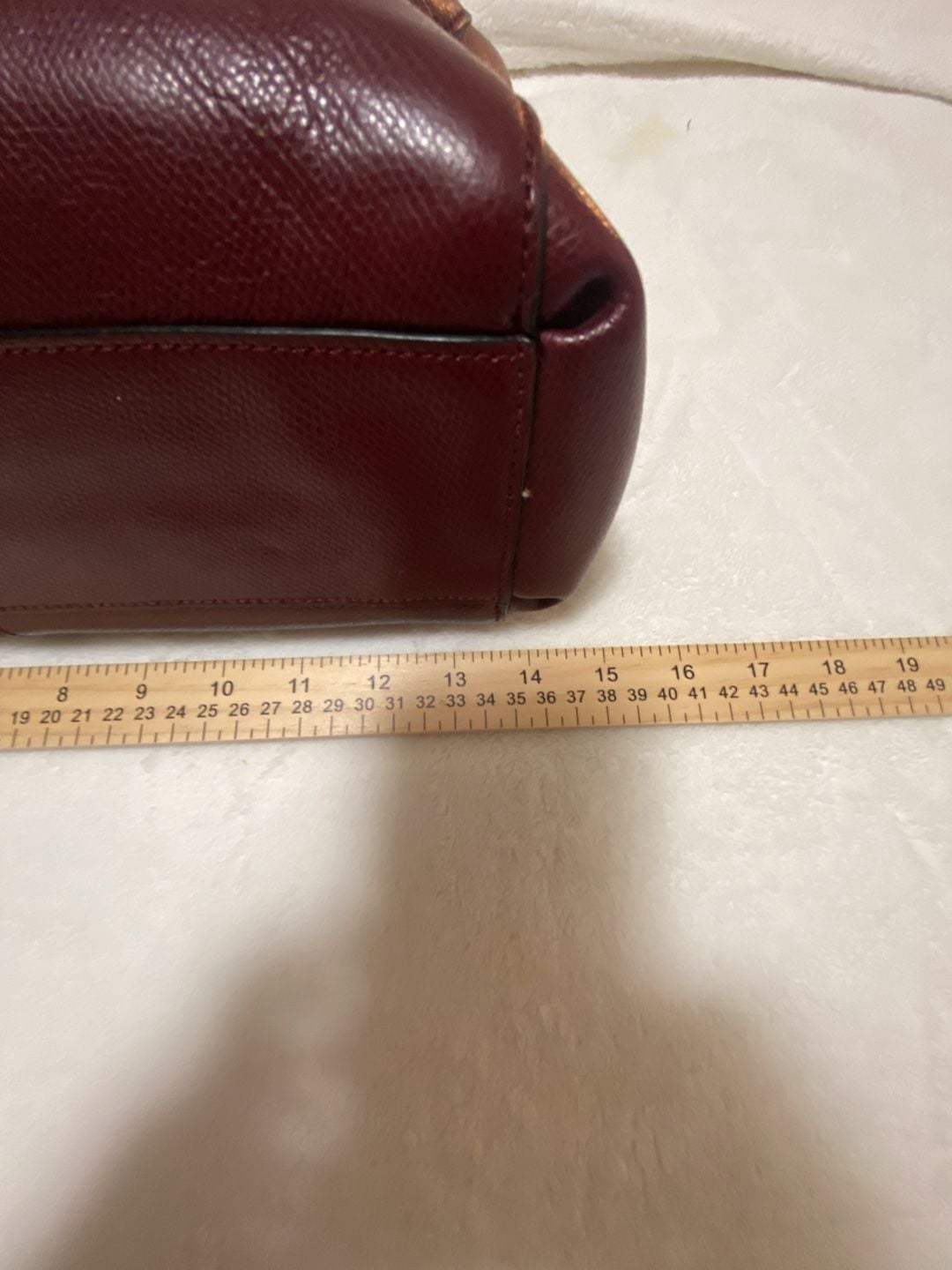Coach Christie Carryall Burgundy Pebbled Leather Satchel Bag 17