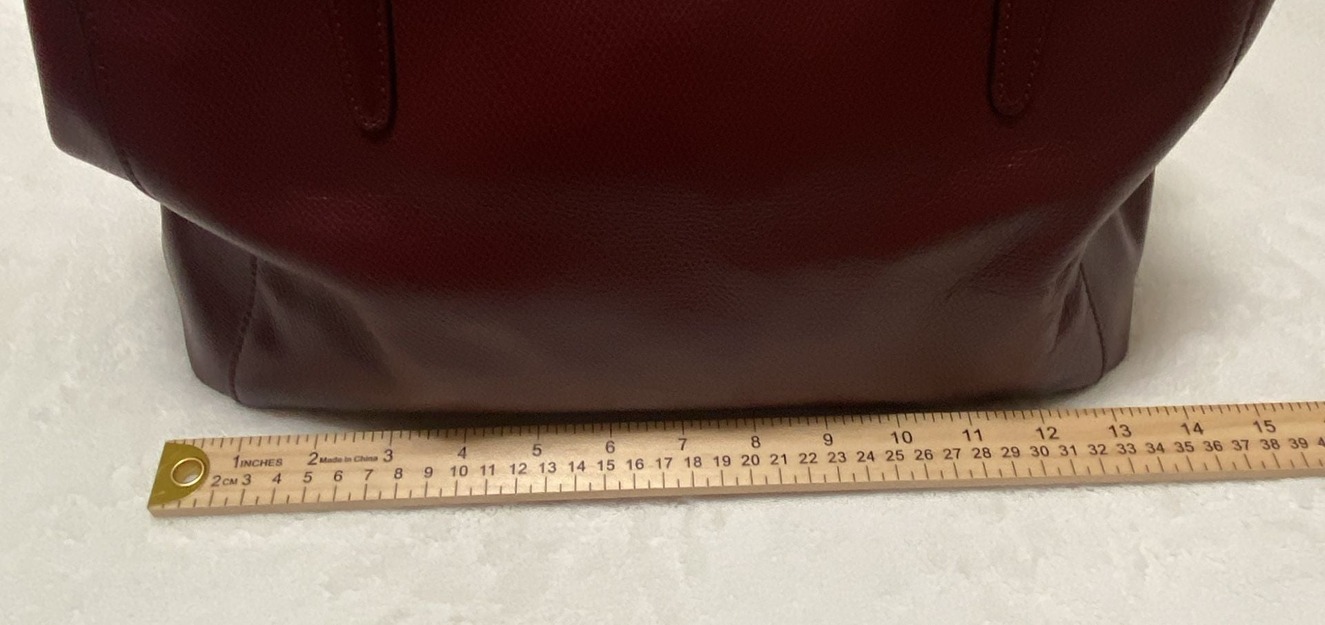 Coach Christie Carryall Burgundy Pebbled Leather Satchel Bag 18