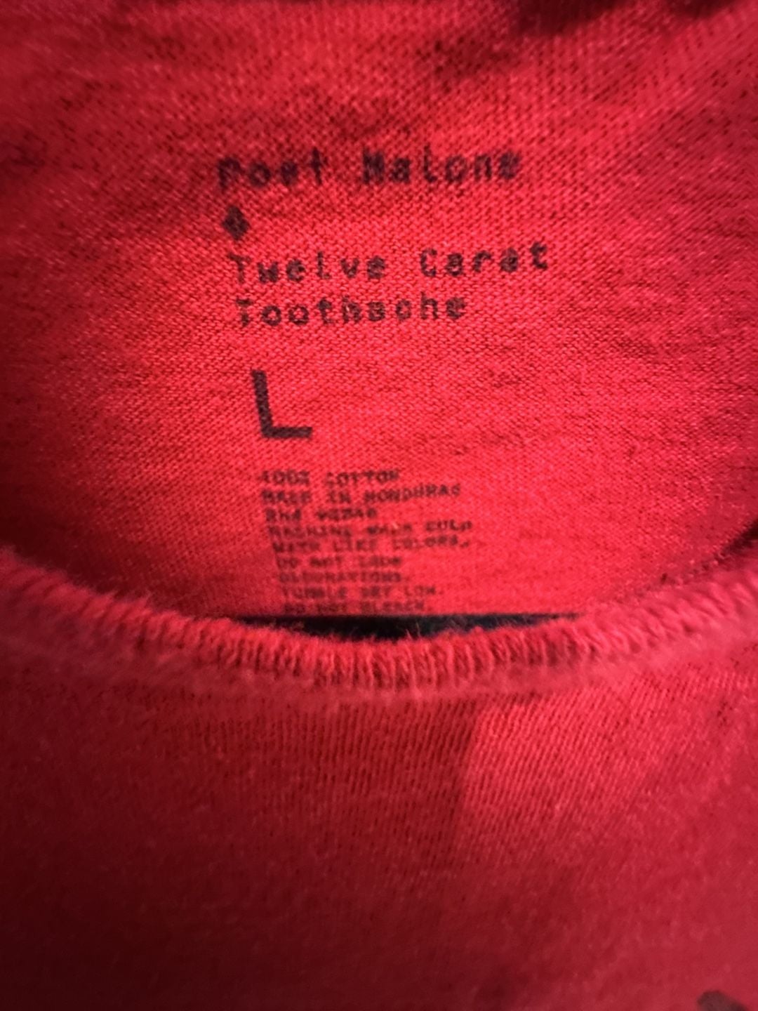 Post Malone Twelve Carat Toothache Red T-Shirt with Butterfly Logo 5