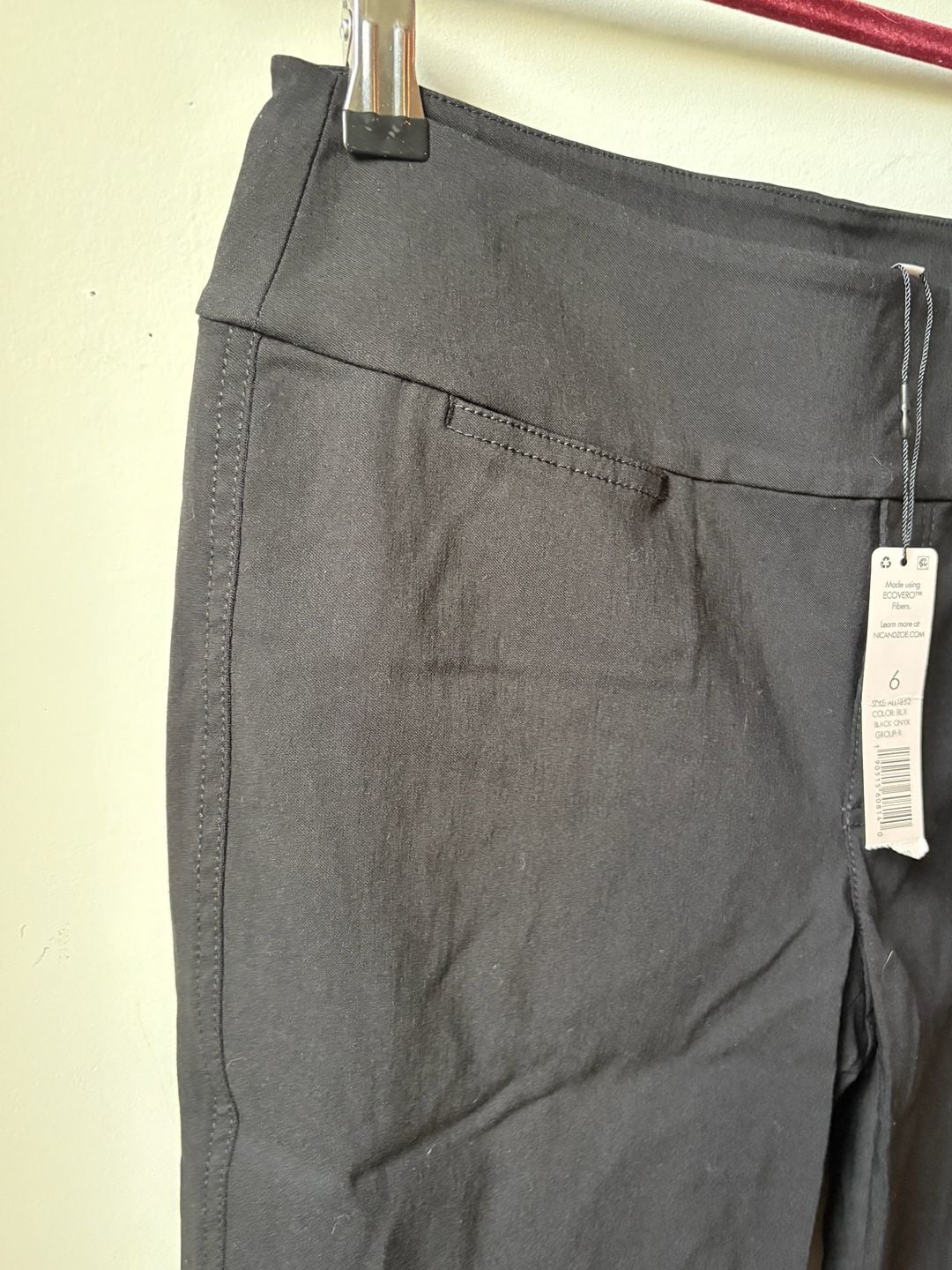 NIC+ZOE Women's Black Onyx Millennium Pull-On Ankle Pants, Size 6 5