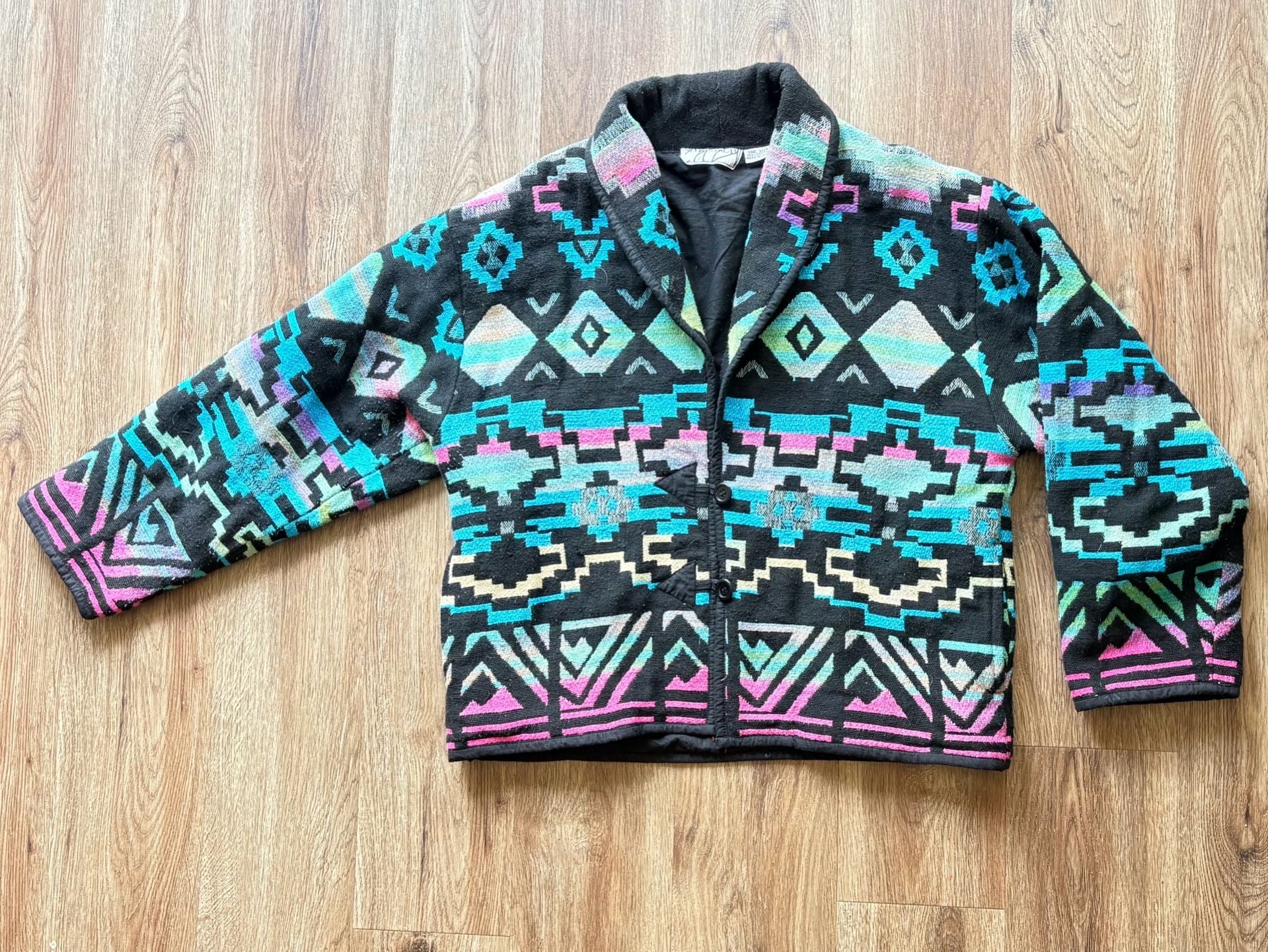 Silver Stream Vintage Southwestern Aztec Patterned Woven Cotton Jacket 2