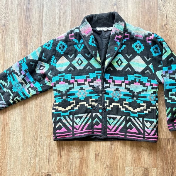 Silver Stream Vintage Southwestern Aztec Patterned Woven Cotton Jacket