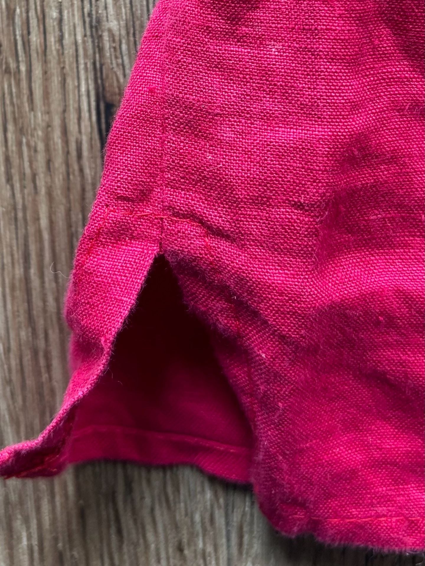 Frenz 100% Handkerchief Linen Smocked Tube Mini Dress, Fuchsia, Size M 4