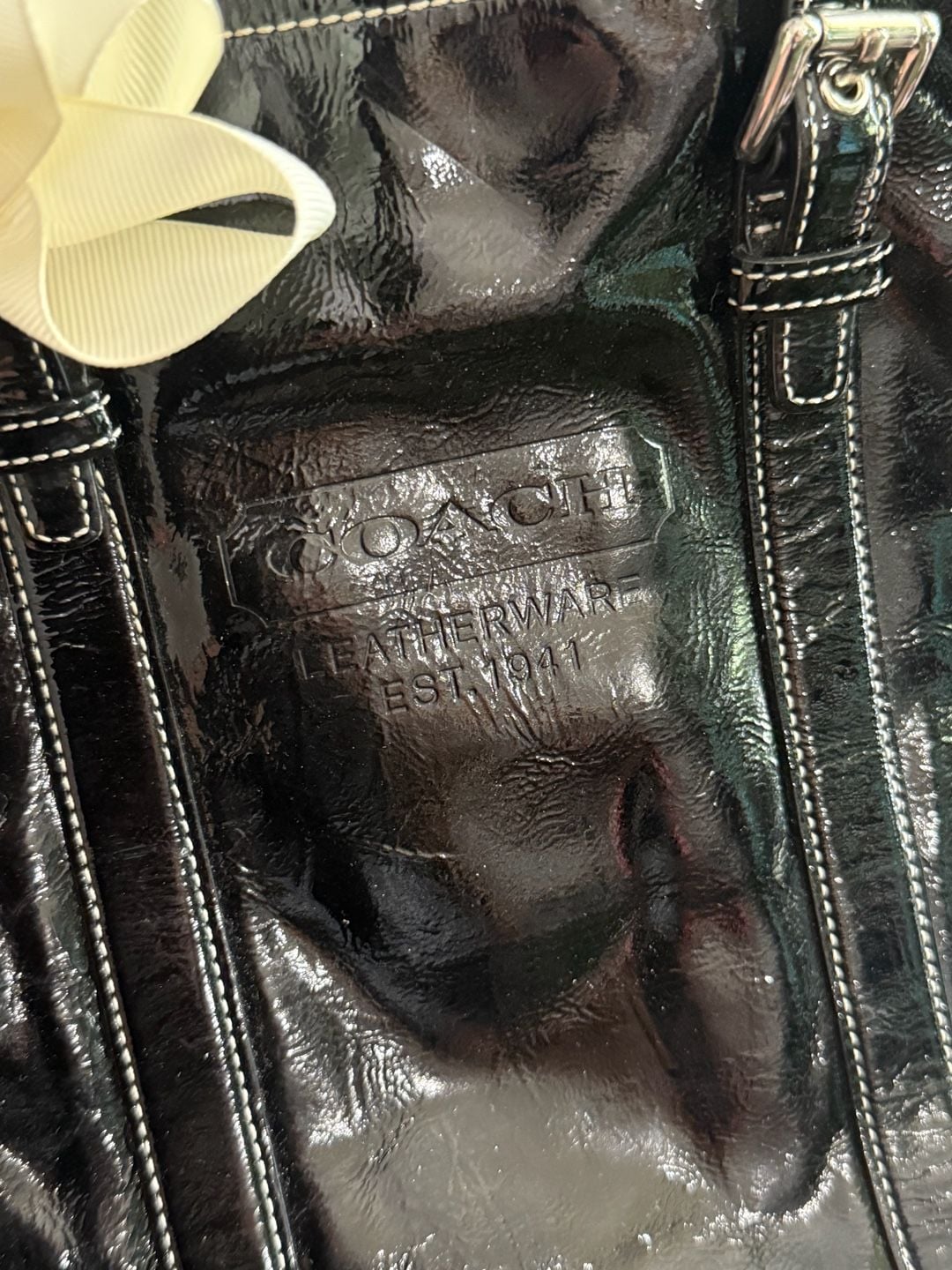 Coach Leatherware Est. 1941 Black Patent Leather Gallery Tote Bag 3