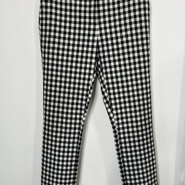 Diane von Furstenberg Black and White Gingham Ankle Pants