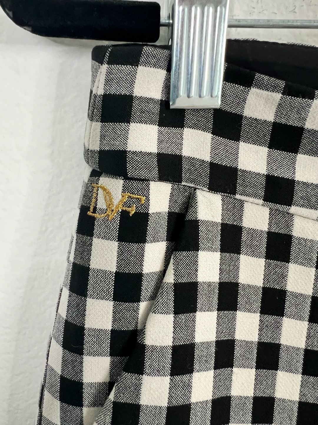 Diane von Furstenberg Black and White Gingham Ankle Pants 3