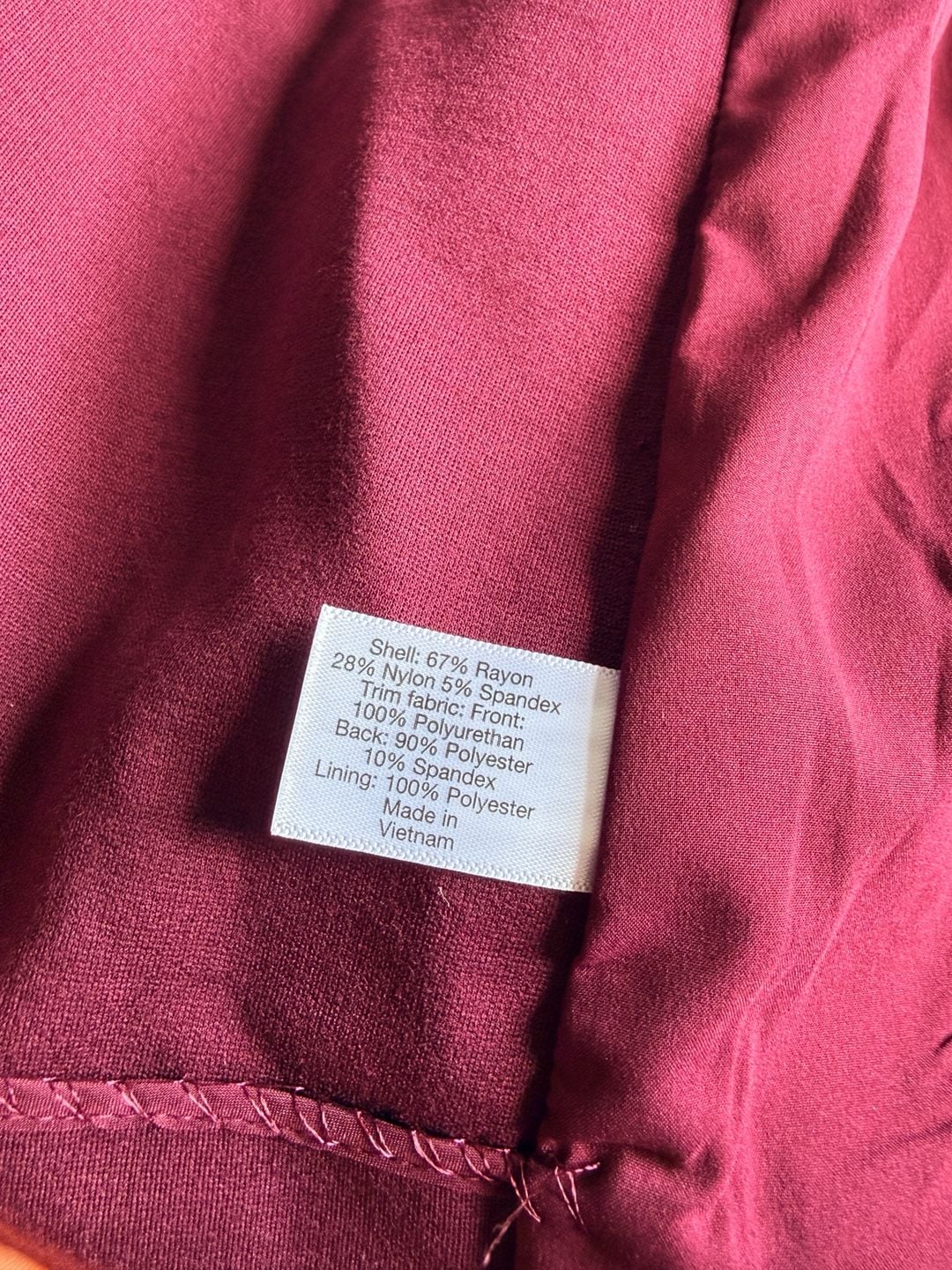 Lane Bryant The Bryant Blazer Size 28 Burgundy Faux Black Leather Trim Workwear 5