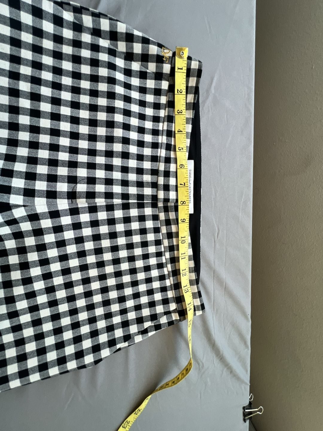 Diane von Furstenberg Black and White Gingham Ankle Pants 8