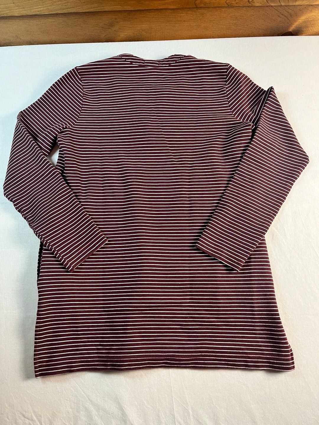 Duluth Trading Co. Women's Ponte Pro Striped Notch Neck Tunic with Pockets Small 7