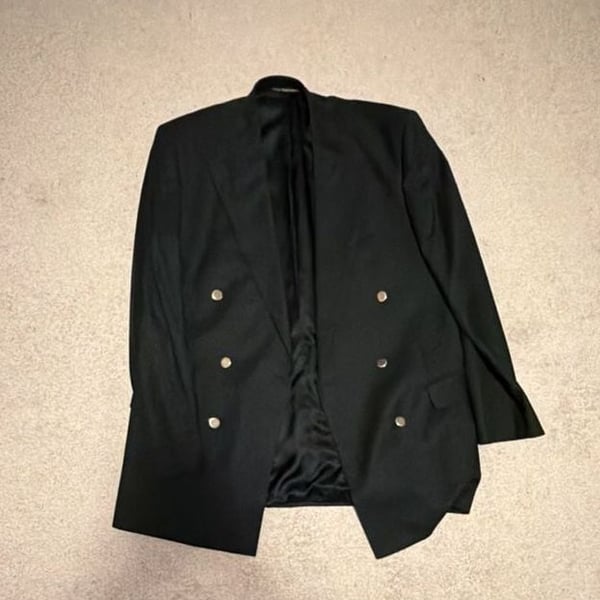 Jack Victor Montreal Black Double-Breasted Blazer with Gold Buttons