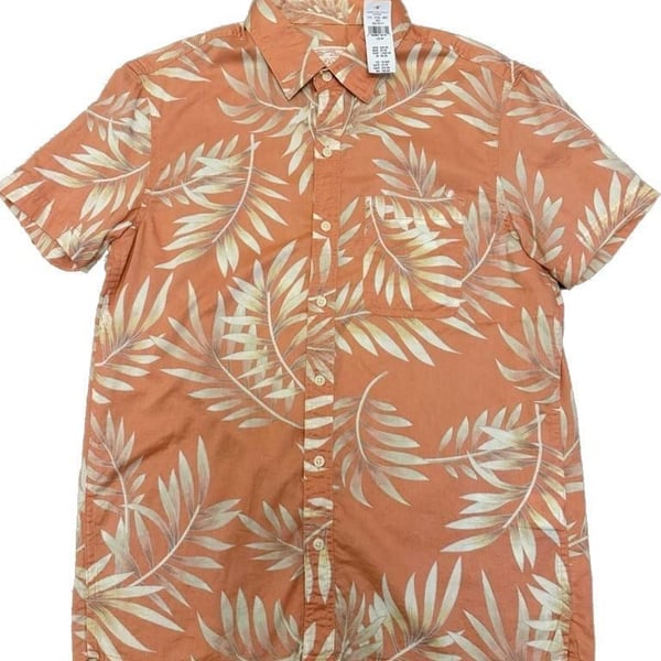American Eagle Tropical Button-Down Resort Shirt