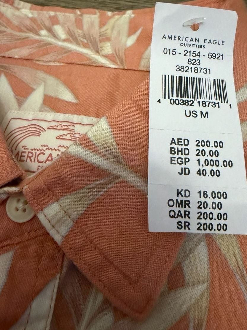 American Eagle Tropical Button-Down Resort Shirt 4