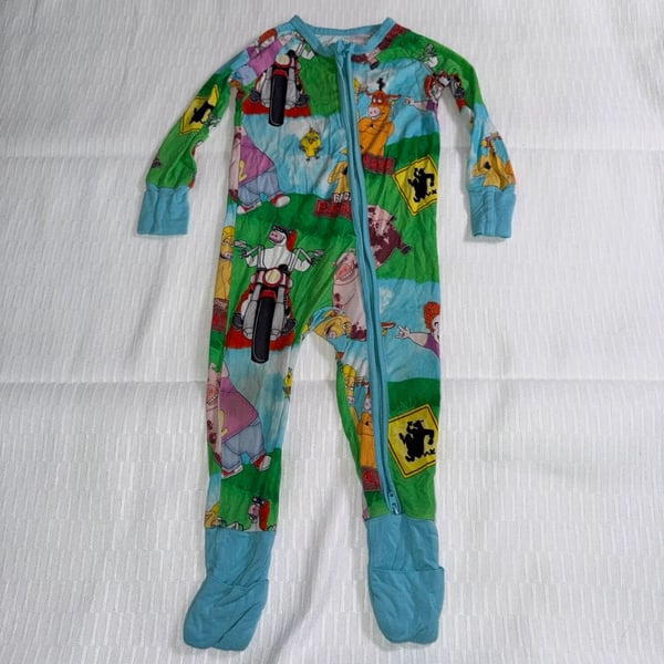 Snug Bugs Co. Barnyard Animal Print Bamboo Zip-Up Footie Pajamas